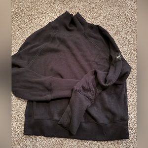 Alo Mock Neck Waffle Top